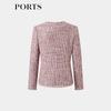 PORTS Women's Spring/Summer Woven Edge Tweed Jacket
