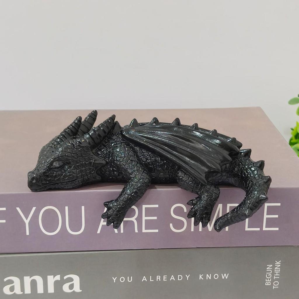 Resin Dragon Shaped Bookshelf Ornament: Western Fantasy Decor