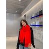 Chinese Red Scarf for Women Winter Warm Imitation Cashmere Scarf Versatile Ladies Shawl Big Red Scarf
