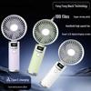 High-Speed Handheld USB Rechargeable Mini Fan with Digital Display