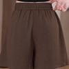 Silk Elastic Waist Wide-Leg Shorts Summer High Waist Drape Korean Casual Loose Soft Women's Shorts