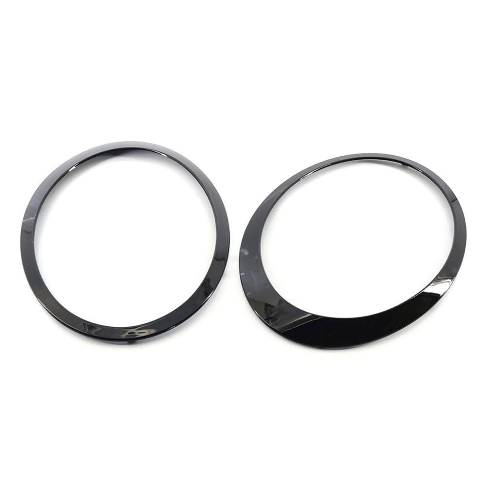 Headlight Trim Ring Left+Right For Mini Cooper R55 R56 2007-2015 Glossy Black