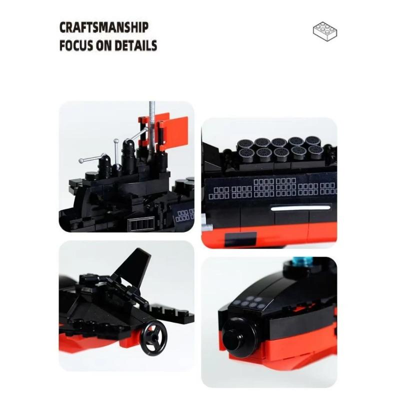389PCS Type 094 Jin-Class Nuclear Submarine Batis Bricks Building Blocks Model Warship Military Toy for Kids