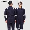 AETEL Pure Cotton Long Sleeve Work Coverall with Reflective Strips
