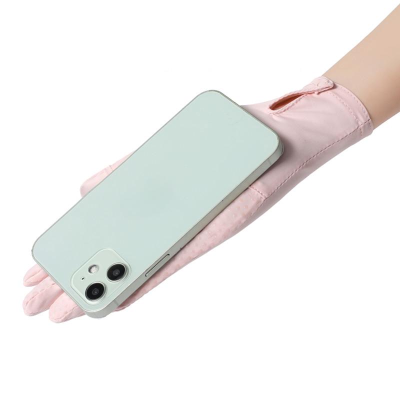 Ice Silk Sunscreen Gloves Ladies Thin Summer Outdoor Anti Ultraviolet Breathable Touch Screen Anti Skid Riding Tram Gloves