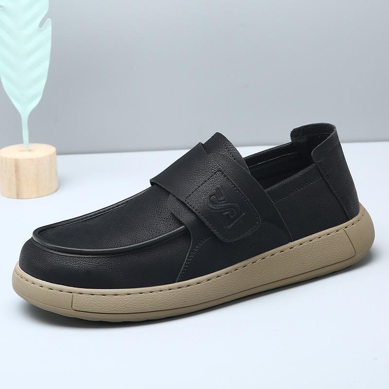 New Autumn Breathable One-pedal Lazy Men's Fashion Trend Leather Foot Casual Leather Shoes