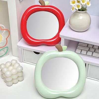 Ins Decorative Mirror Apple Shape Makeup Mirror Desktop Cosmetic Mirrors For Bedroom Dormitory Desk Accessories Home Decor