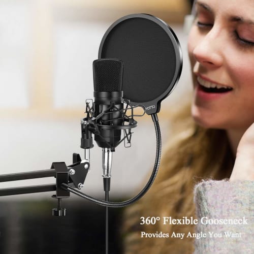 YOTTO Pop Guard Microphone Pop Blocker, 15.5cm Diameter, Double-Layered, Noise-Blocking Net