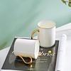 Gold-Rimmed Ceramic Coffee Mug