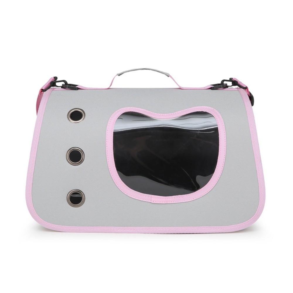 Clear Window Small Animal Travel Carrier Breathable Mesh Safety Pet Carrier Bag Ventilation Comfortable Kitten Outgoing Handbag розовый
