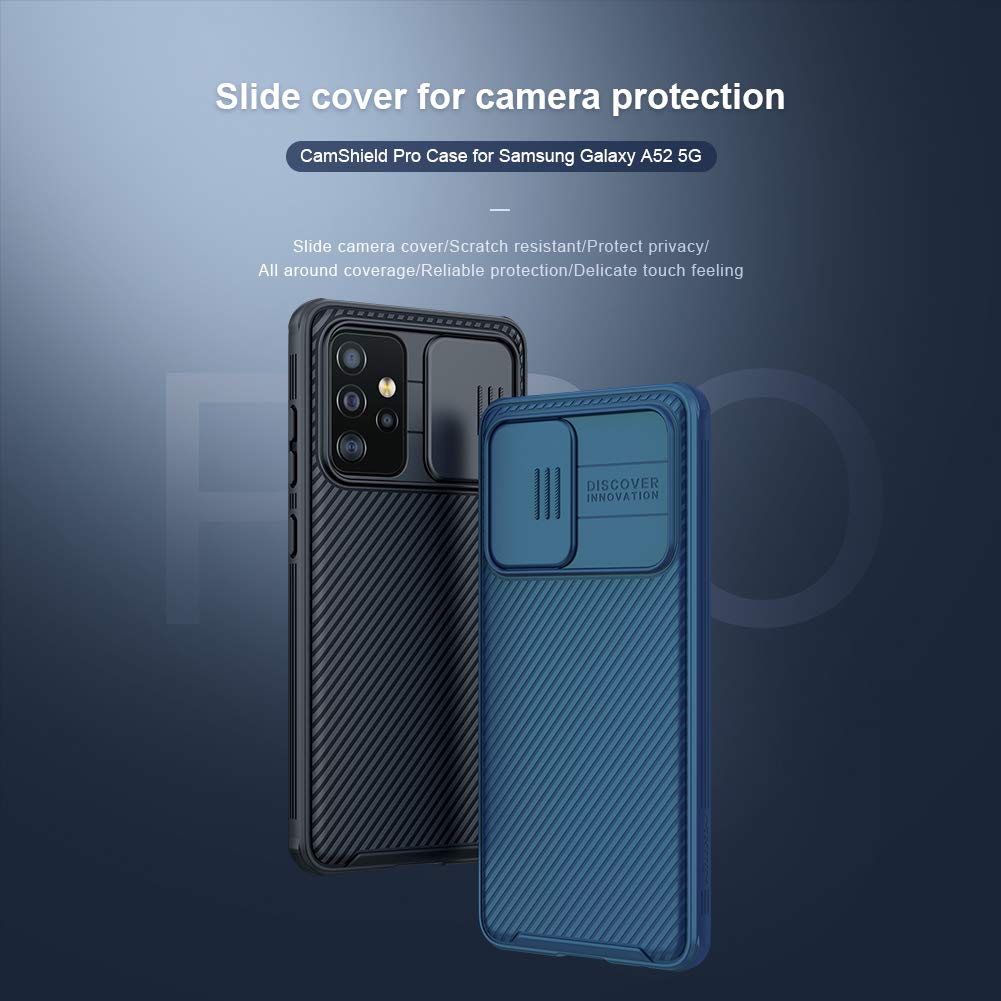 

For Samsung A52 Case With Camera Cover,Galaxy A52 5G Phone Case Nillkin Camshield Pro Slide Camera Protection Hard Pc An 0 чёрный