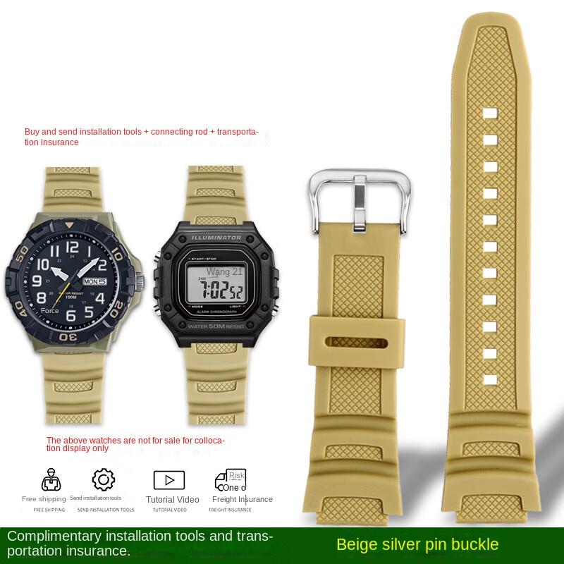 Colorful Silicone Watch Strap for Casio W-218H MRW-210H Ae-1200 /1100 / F-108 /sgw300 /400 /w-800h Replacement Male Rubber Strap