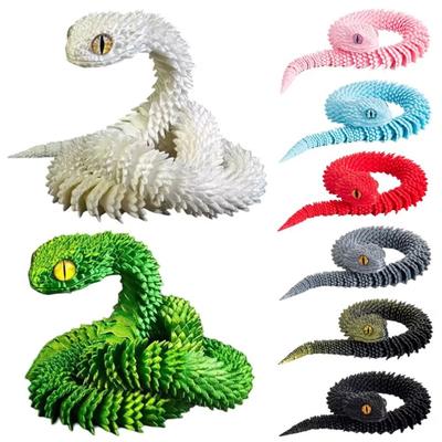 Multicolor Snake Ornament 30/45cm Animal Simulation Model Exquisite 3D Printed Snake  Home Decor