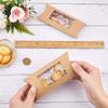 30pcs Kraft Paper Pillow Candy Box with Clear Window for Wedding Favors Baby Shower Birthday Party Supplies Sandy Brown 18.5x7.8x0.8cm
