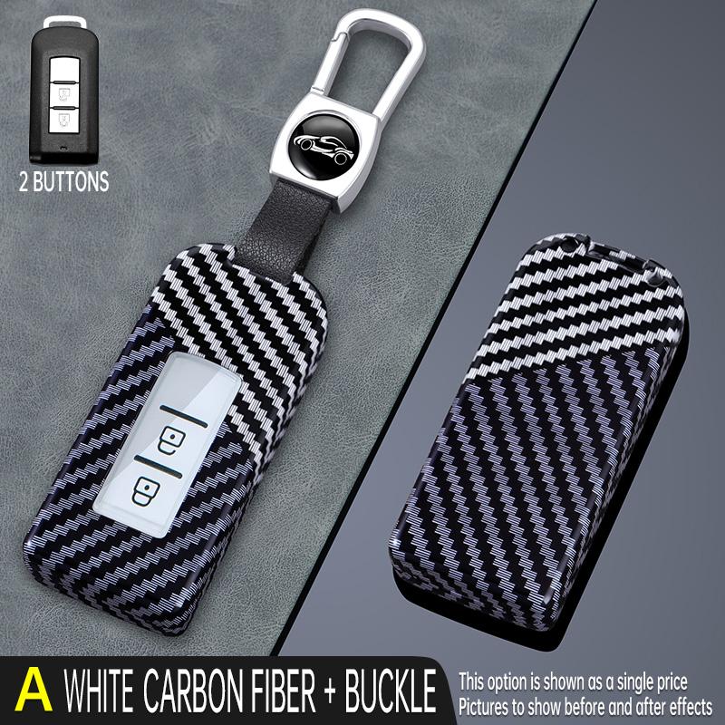 

Carbon Fiber Car Key Cover Fob Case Shell for Mitsubishi Xpander Outlander ASX Pajero Eclipse Cross Montero Lancer Mirage