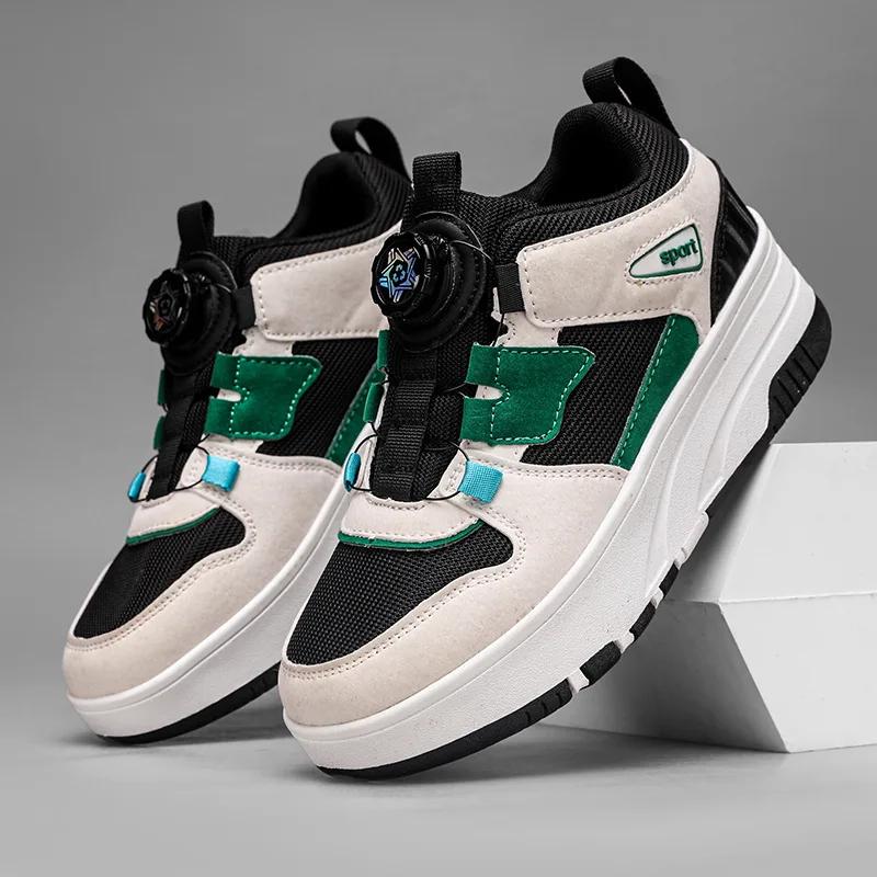 Women's Sneaker with 4 Wheels Racing Roller Skate Shoes Children's 2-in-1 Removable Roller Skating Shoes for Skating and Parkour