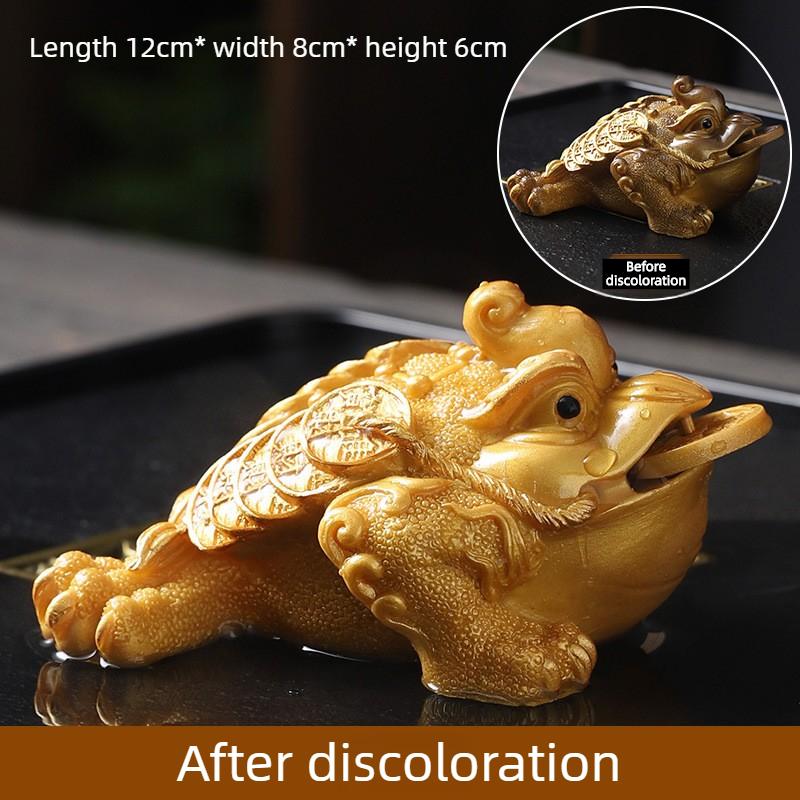 Hot! Golden Toad Pixiu Color Changing Tea Pet Ornament Suitable for Nourishing Tea Set  Premium Tea Ceremony Accessories Gifts