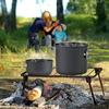 3 stk/sett Campinggryter med oppbevaringspose Sammenleggbare håndtak Aluminiumslegering Kompakt ryggsekkgryte Non-stick overflate Vandregrytesett