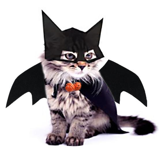 Bat Costume for Pet Bat Wings And Hat Cats Cosplay Costume Halloween Party Dress-up Accessories for Small Dogs Puppy Kitten