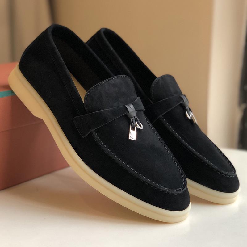 Europeiska & Amerikanska Mockasiner i Kohud - Mjuk Sula Brittisk Stil Slip-on Dam Casual Skor