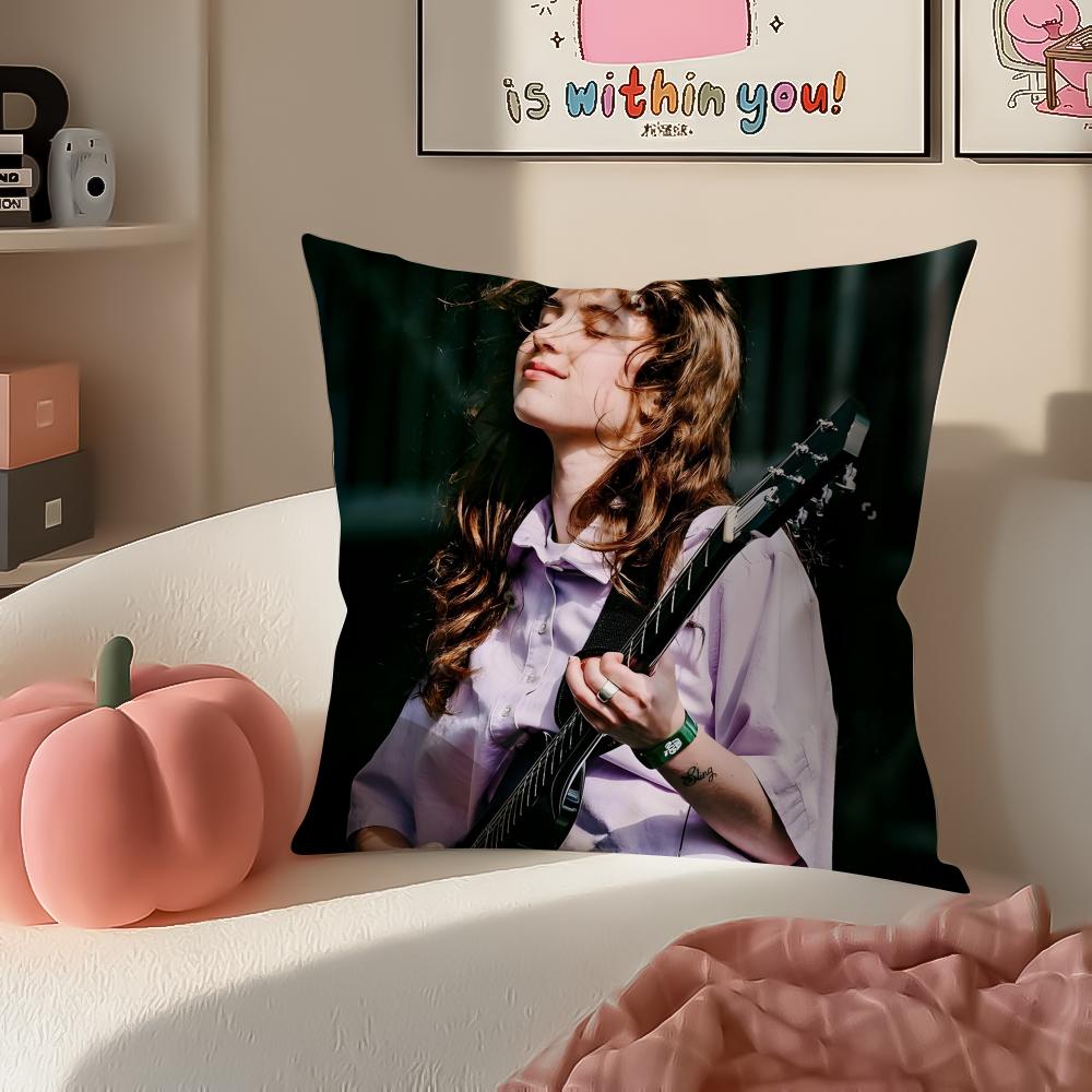 Mellow Indie American Singer CClairo Cushion Cover Pillowcase Short Plush Invisible zipper Room Sofa Cushion Cover