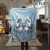 1Pc 2D FLAT Luxury Bow Print Flannel Blanket,High quality Comfortable for All Seasons,Home Decor,Warmth and Comfort,Perfect for Christmas Gifts