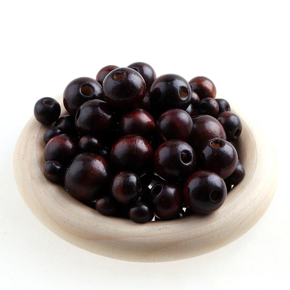 Brown Natural Wooden Beads  4/6/8/10/12/14/16/18/20M Eco-Friendly Wood Round Loose Beads for Jewelry Makeing