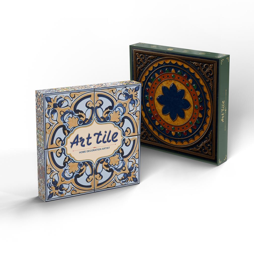 12/24 Pieces Thickened Pe Foam Tile Sticker Retro Tile Wall Sticker Self-Adhesive Waterproof Wall Sticker 15Cm