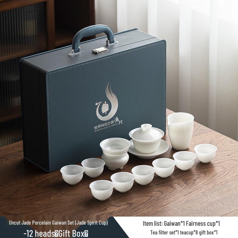 Luxury Jade Porcelain Kung Fu Tea Set