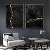 Canvas Painting Nordic Abstract Golden Black Annual Ring Poster and Print Wall Art Picture for Living Room Home Decoration No Frame