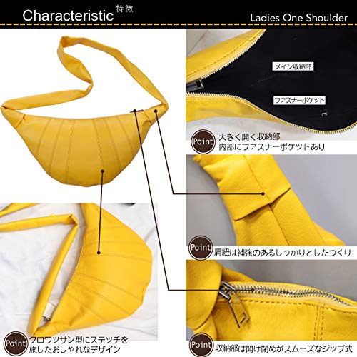[Angel Moon] Crossbody Bag for Women, PU Leather, One-Shoulder, Half-Moon Bag, Photogenic, Instagrammable, SNS-worthy, Fashionista, Feminine, Cute, Ad