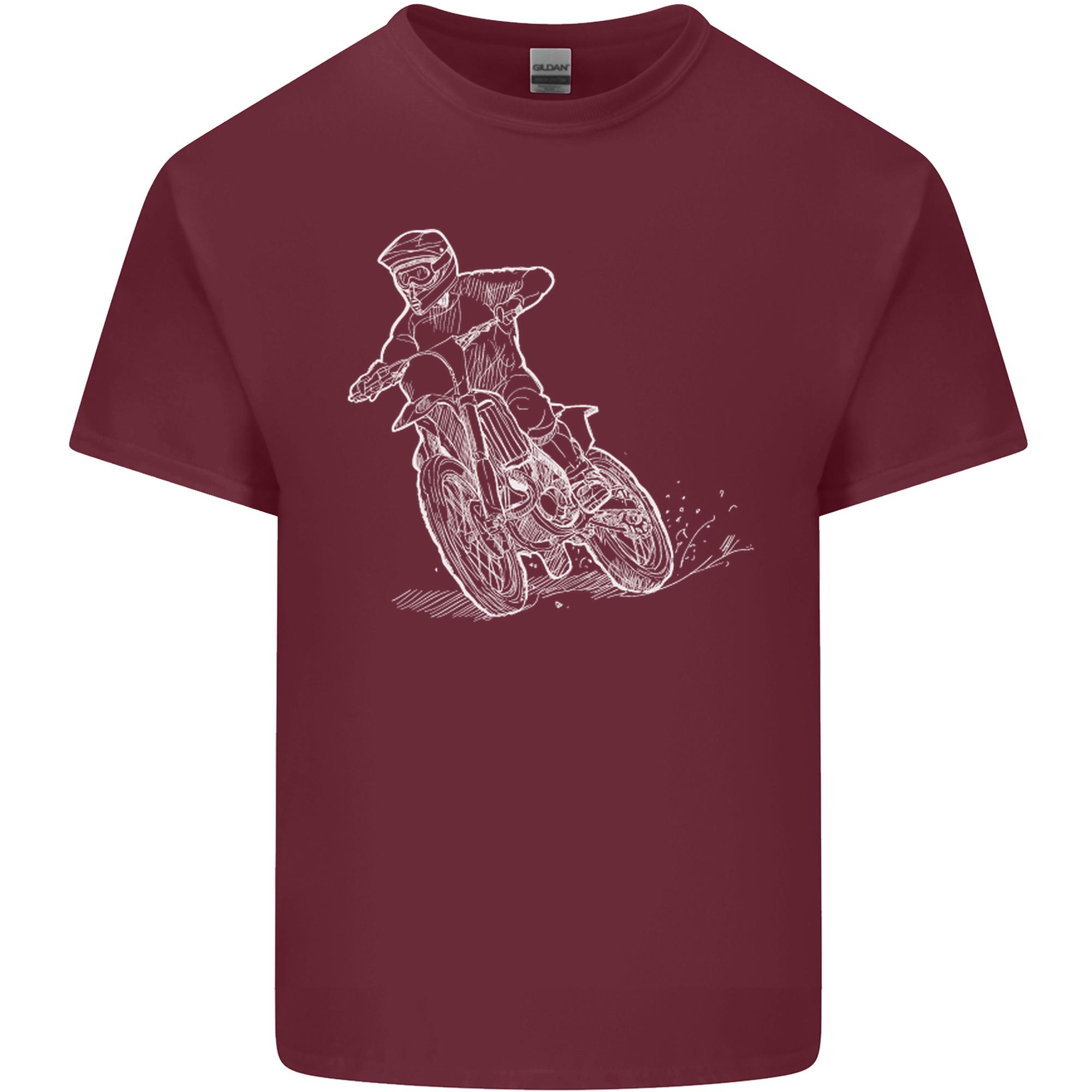 Motocross Bike Line Drawing Dirt Bike MotoX Unisexs Light Cotton TShirt S