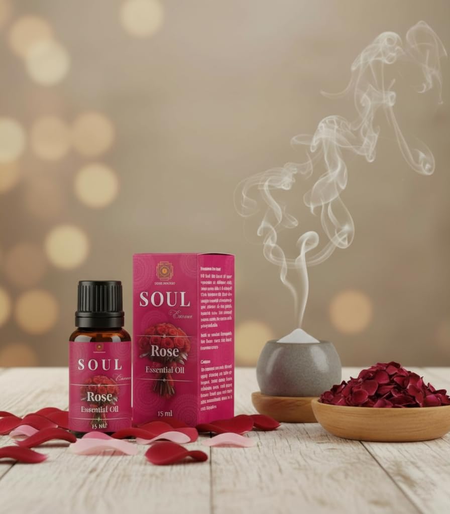 SOUL Rose Essential Oil | Ultra Premium Grade | Yoga, Meditation, Aromatherapy & Stress Relief | 100% Pure & Natural | GMP & ISO 9001 Certif