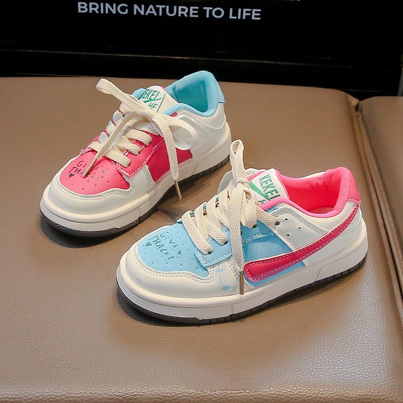 

Children s mandarin duck shoes 2025 autumn new girls shoes two-color classmates middle-aged and older boys ab board shoes non-slip soft sole 26