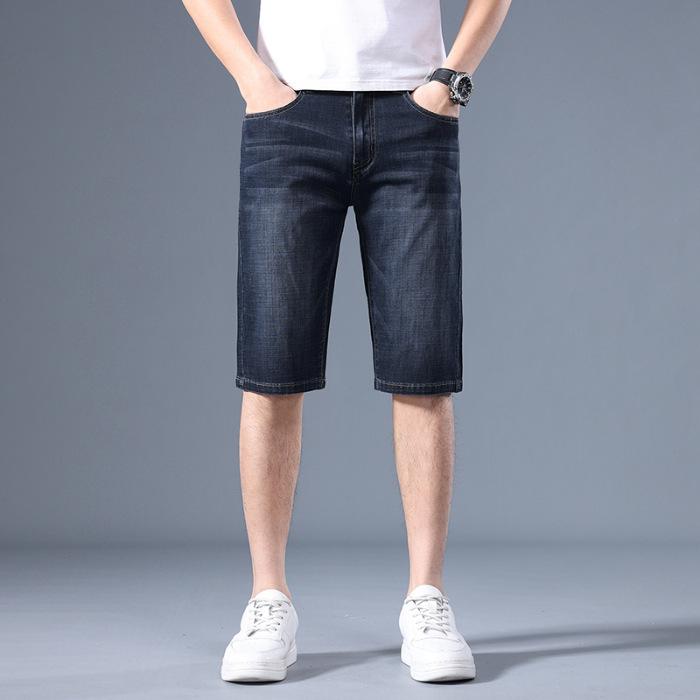 Summer Jeans Men's Youth Stretch Versatile Mid-pants Casual Straight Loose Thin Light Business Trousers Men's