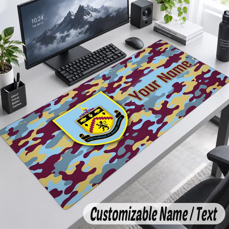 Custom Name Text Mouse Pad Burnley Football Personalized Desk Pad For Work And Gaming