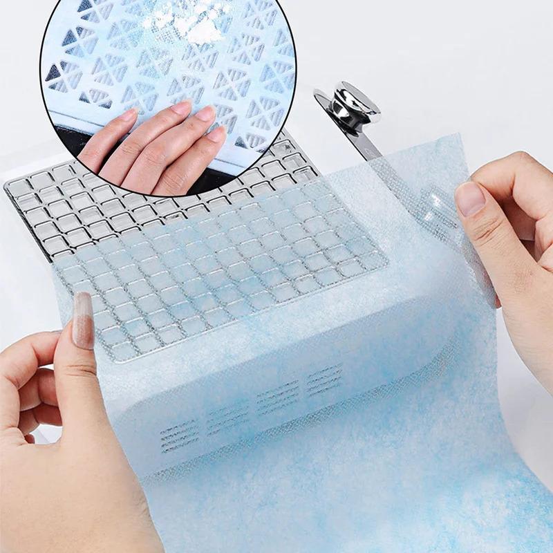 100Pcs Nail Vacuum Clean Collector Filter Paper Set 20*24cm Dustproof Replace Filters Disposable Manicure Machine Dust Accessory