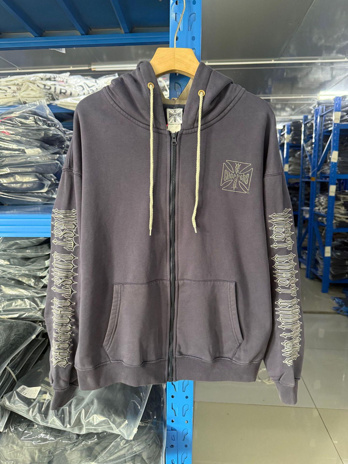 

WestCoastChoppers Heavyweight Fleece-lined Wash-faded Zipper Hoodie (980g) M