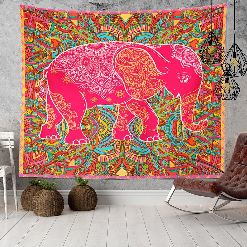 Home Decor Indian Ethnic Tapestry Hanging Elephant Digital Printing Tapestry Living Room Background Cloth Beach Towel