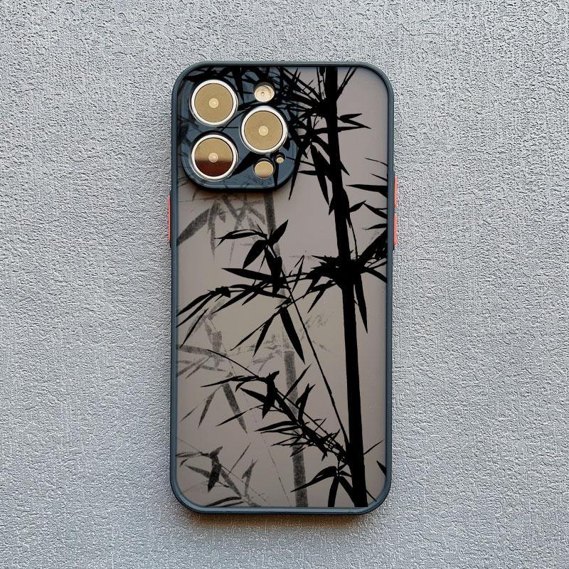 

Ретро Бамбуковая Живопись Тушью Арт Чехол для Телефона Для iPhone 15 14 13 12 11 Pro Max XR X XS 7 8Plus Чехол Милый Китайский Стиль Обложка iphone 14ProMax