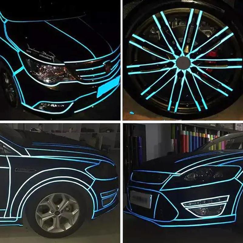 8M/Roll Bike Safety Motorcycle Helmet Reflector Tape DIY Car Scooter Accessory PVC Reflective Glow Stickers