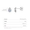 D Color Pear Cut Moissanite Stud Earrings 925 Sterling Silver Water Drop Lab Created Diamond Wedding Fine Jewelry for Women