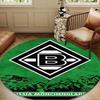 1PC Green Black Borussia Round Rug for Livingroom,Bedroom, Palyroom, Chair Rug, Area Rug, Circle Carpet, Large Size Fan Christmas Gift
