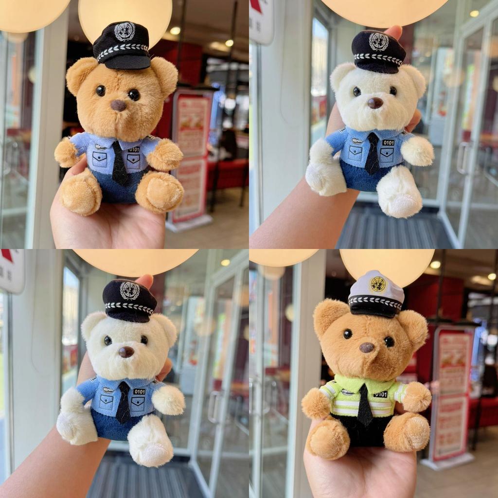 Fire Rescue Plush Animal Bear And Rabbit With Keychain For Backpack Decoration And Collectors