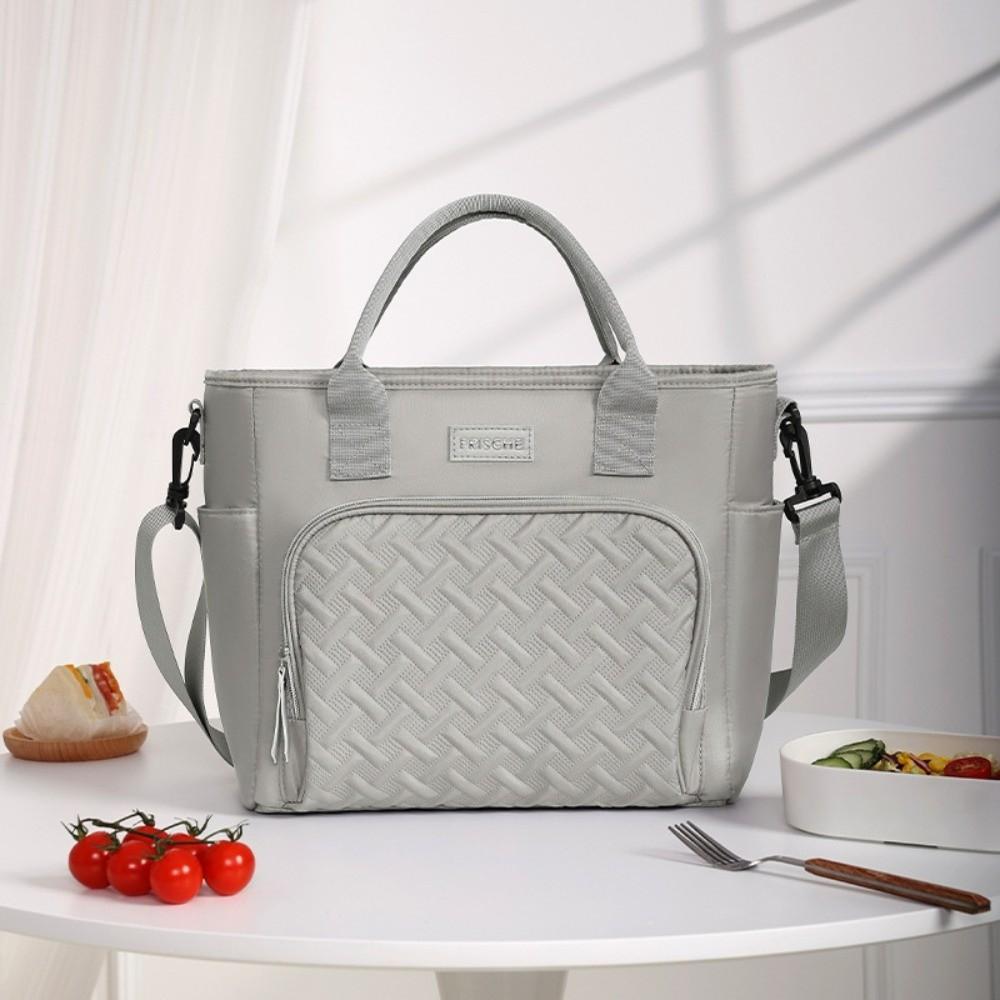 Portable Polyester Lunch Bag Waterproof Leakproof Insulated Cooler Bag Large Capacity Collapsible Lunch Pouch for School Work