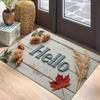 Happy Camper Print Door Mat Non Slip Floor Rug Vintage Wooden Camping Theme Entrance Carpet For Cabin Porch Campsite