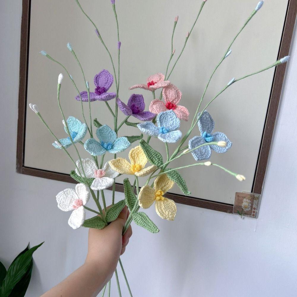 Finished Knitted Bouquet Multicolor Artificial Flower New Knitting Sunflower Mother's Day