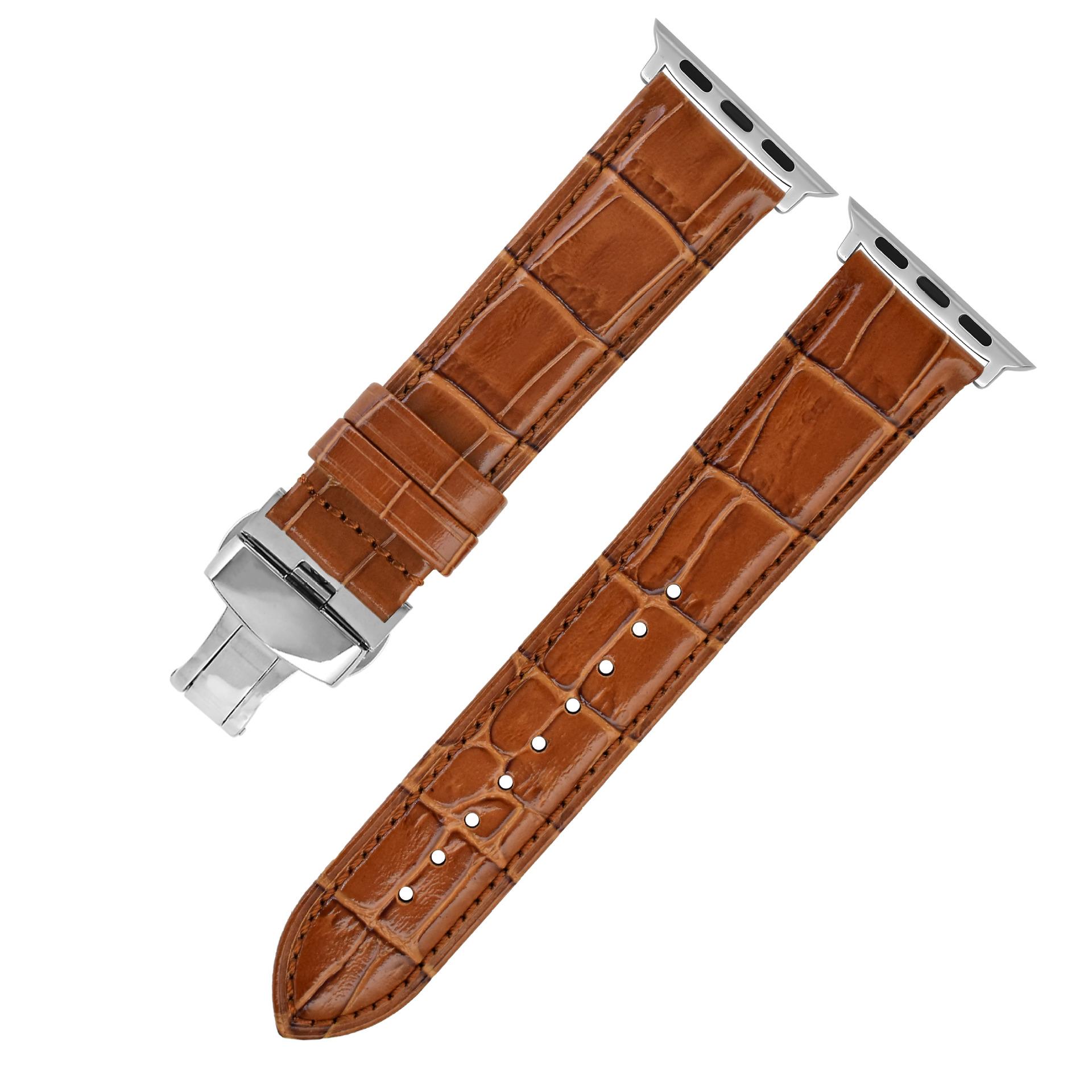 

For Iwatch Apple Alligator Watch Strap Applewatch8Se7 First Layer Cowhide Watch Strap 38/40/41mm
