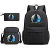 Film And Television Peripheral Hogwartslegacy Printed School Bag 3-Piece Casual Pencil Bag Shoulder Bag Backpack