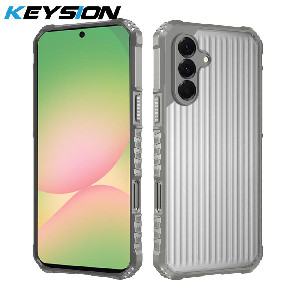 KEYSION Wytrzymałe, odporne na wstrząsy etui na telefon Samsung S23 S24 S25 Ultra Silikon+PC Półprzezroczysta matowa osłona dla Galaxy S25 S21 FE